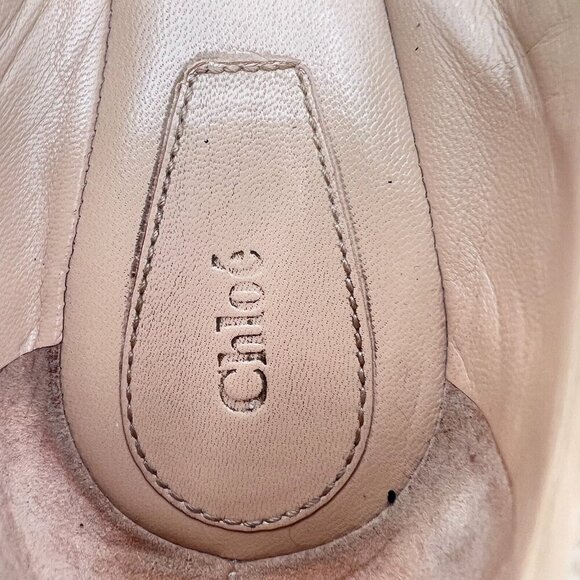 Chloe Lauren Women Size 38 US 8 Cream Leather Scalloped Ballet Flats Shoes - Picture 10 of 12